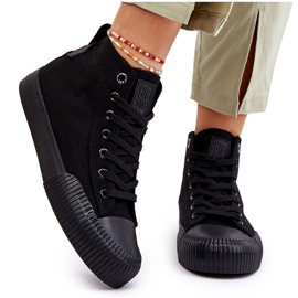 Big Star Fabric High Top Sneakers para mujer LL274444 Negro 8