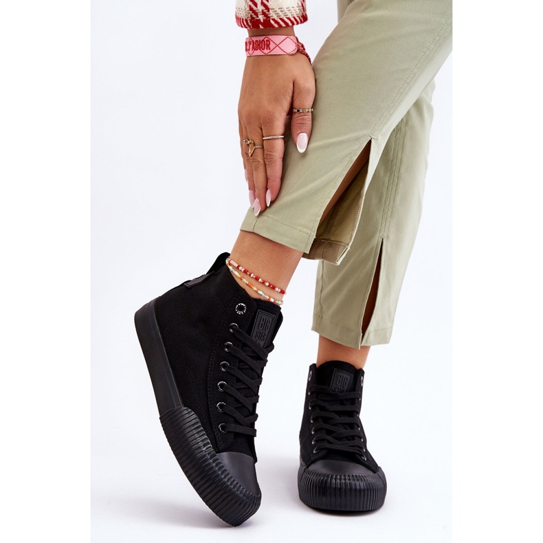 Big Star Fabric High Top Sneakers para mujer LL274444 Negro 1