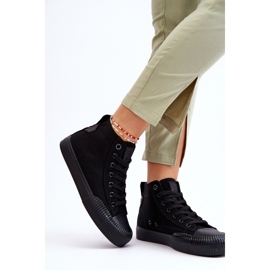 Big Star Fabric High Top Sneakers para mujer LL274444 Negro 6