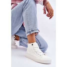 Zapatillas altas de tela Big Star para mujer LL274445 Blanco 5