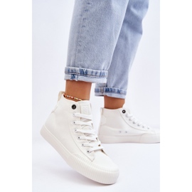 Zapatillas altas de tela Big Star para mujer LL274445 Blanco 2