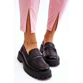 Mocasines Mujer Big Star Cuero Zapatos LL274458 Negro 3