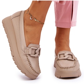 Lemar Mocasines De Piel Con Plataforma Y Adornos Desmond Beige 9