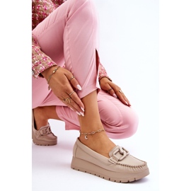 Lemar Mocasines De Piel Con Plataforma Y Adornos Desmond Beige 6