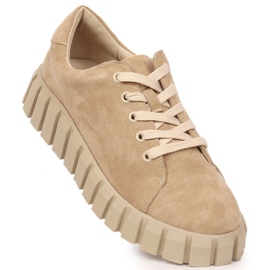 Potocki SZ12005 zapatos plataforma ante beige 1
