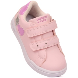 Deportiva niña American Club 125/23 rosa con velcros 1