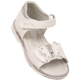 Sandalias niña con velcro mariposa blanco Vinceza 36125 1