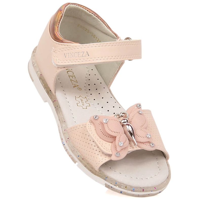 Sandalias de niña Vinceza 36125 rosa con mariposa de velcro 1
