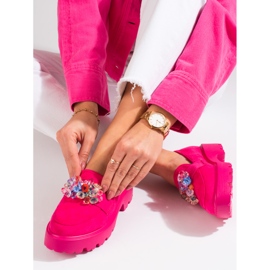 Zapatos de mujer Vinceza rosa con cristales rosado 1