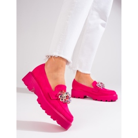 Zapatos de mujer Vinceza rosa con cristales rosado 2