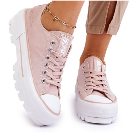 Deportivas Tejido Plataforma Big Star LL274151 Nude rosado 11