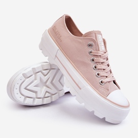 Deportivas Tejido Plataforma Big Star LL274151 Nude rosado 4
