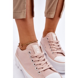 Deportivas Tejido Plataforma Big Star LL274151 Nude rosado 8