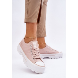 Deportivas Tejido Plataforma Big Star LL274151 Nude rosado 2