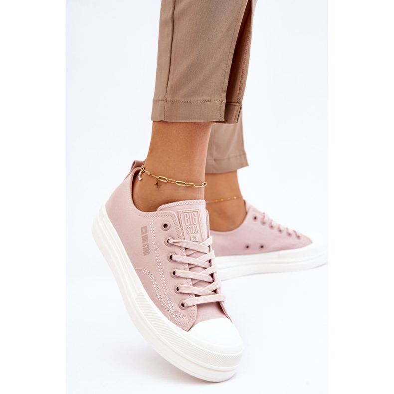 Big Star LL274970 Zapatillas bajas con cordones color piel rosado 2