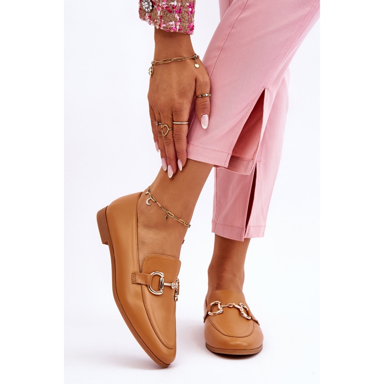 PG1 Mocasines Clásicos De Mujer Con Adorno Camel Jamie beige 1