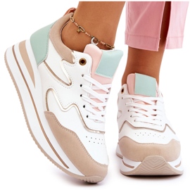 PG1 Zapatos deportivos de cuero blanco y beige Roen de moda 8
