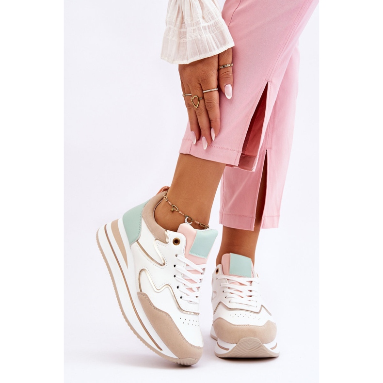 PG1 Zapatos deportivos de cuero blanco y beige Roen de moda 1