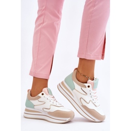 PG1 Zapatos deportivos de cuero blanco y beige Roen de moda 3