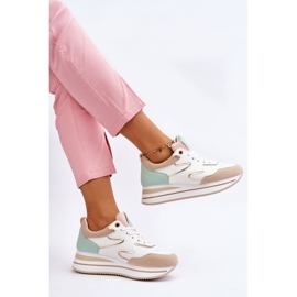 PG1 Zapatos deportivos de cuero blanco y beige Roen de moda 7