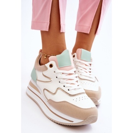 PG1 Zapatos deportivos de cuero blanco y beige Roen de moda 5