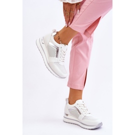 PG1 Zapatos deportivos de cuña baja de cuero Braylen blanco 4