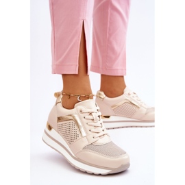 PG1 Deportivas De Piel Con Cuña Baja Beige Braylen 2