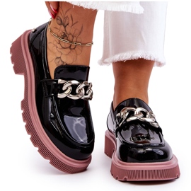 Mocasín Charol Con Cadena GOE LL2N4039 Negro-Morado 10