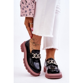 Mocasín Charol Con Cadena GOE LL2N4039 Negro-Morado 2