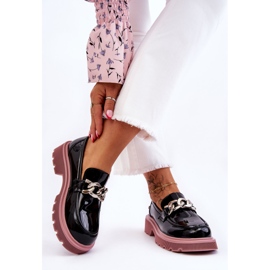 Mocasín Charol Con Cadena GOE LL2N4039 Negro-Morado 3