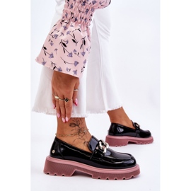 Mocasín Charol Con Cadena GOE LL2N4039 Negro-Morado 5