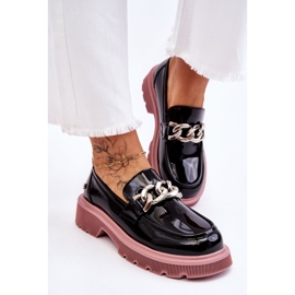 Mocasín Charol Con Cadena GOE LL2N4039 Negro-Morado 7
