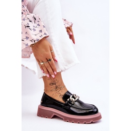 Mocasín Charol Con Cadena GOE LL2N4039 Negro-Morado 8