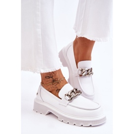 Mocasín Piel Con Cadena GOE LL2N4038 Blanco 3