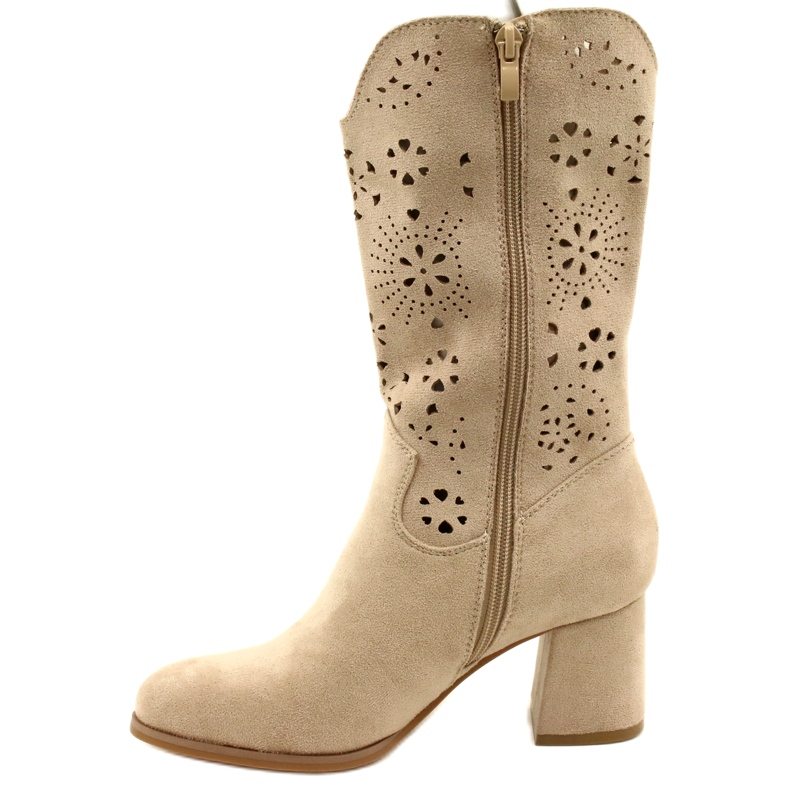 M.Daszyński Botas Mujer Ante Calado, J. Beige 2