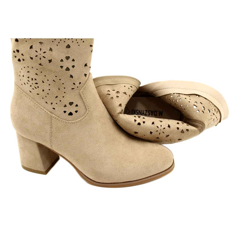 M.Daszyński Botas Mujer Ante Calado, J. Beige 5