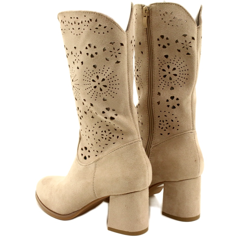 M.Daszyński Botas Mujer Ante Calado, J. Beige 3