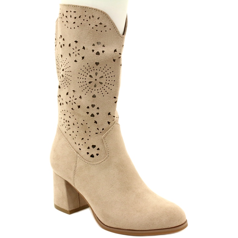 M.Daszyński Botas Mujer Ante Calado, J. Beige 1