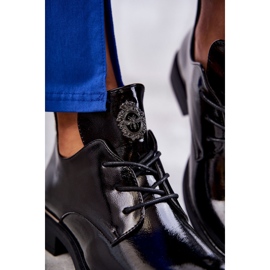 Vinceza Botines De Cordones Lacados Con Recortes Negro Fabiana 1