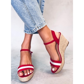 Alpargatas rojas con cuñas, rojo 9072 Rojo 5