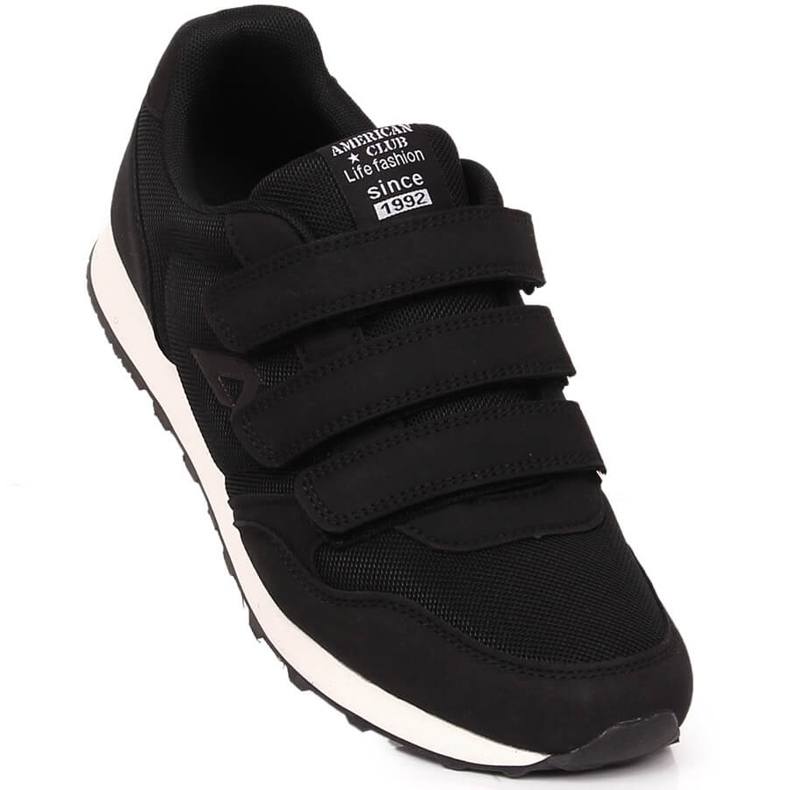 Deportivas de hombre American Club 146/23 negras con velcro negro 1