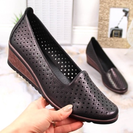Zapatos cuña mujer calados negros brillo Potocki SZ12018 1 Zapatos cuña mujer calados negros brillo Potocki SZ12018 1