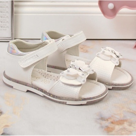 Sandalias niña con velcro mariposa blanco Vinceza 36125 3