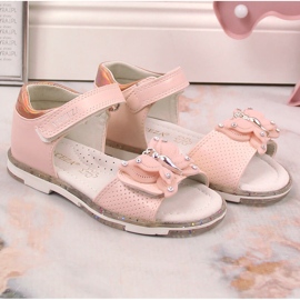 Sandalias de niña Vinceza 36125 rosa con mariposa de velcro rosado 3