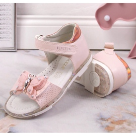 Sandalias de niña Vinceza 36125 rosa con mariposa de velcro rosado 4