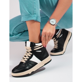 Deportivas altas Shelovet negras para mujer negro 2