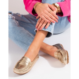 Goodin Mocasines mujer cómodos dorados Shelovet 1 Goodin Mocasines mujer cómodos dorados Shelovet 1