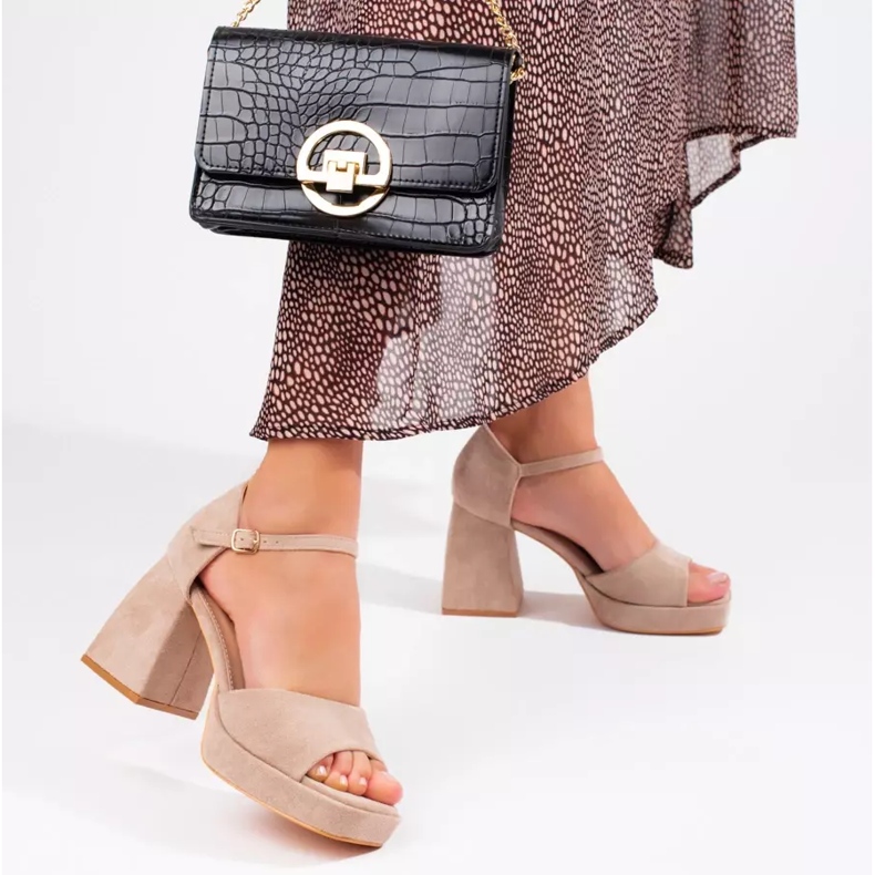 Sandalia bloque Vinceza ante beige 1