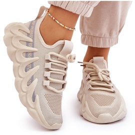 PG1 Zapatillas De Mujer De Estilo Calcetín De Moda Beige Daxo 8