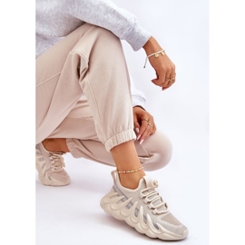 PG1 Zapatillas De Mujer De Estilo Calcetín De Moda Beige Daxo 6